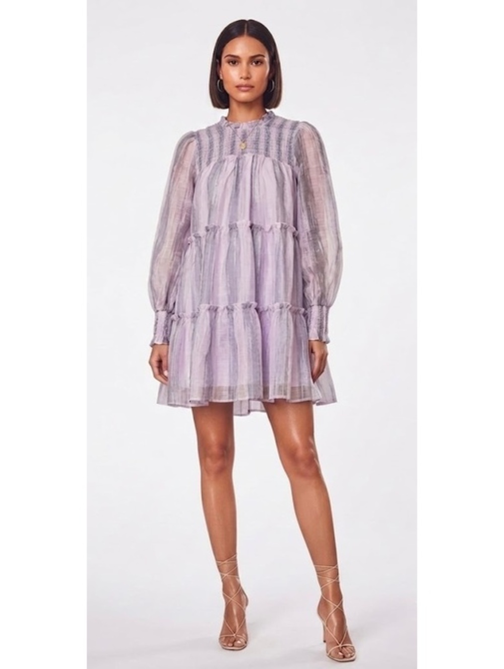 Entro Lilac Long Sleeve Mini Dress